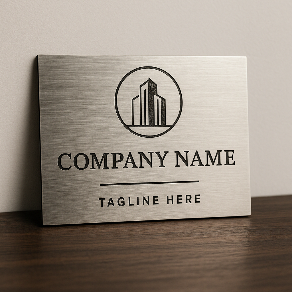 Laser-cut metal signage panel